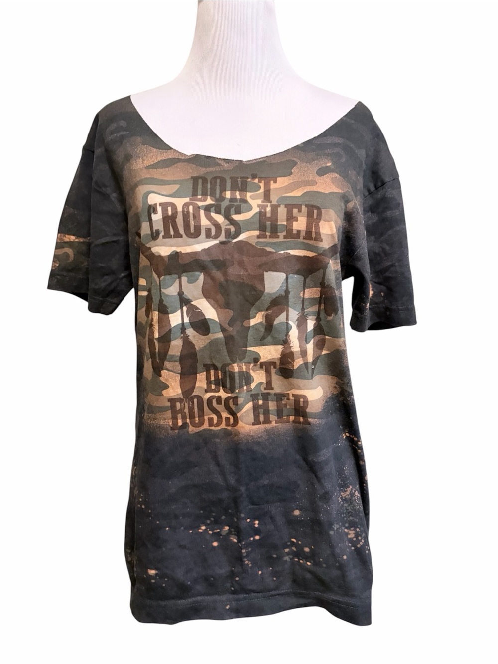 LAT apparel bleached camo country tee